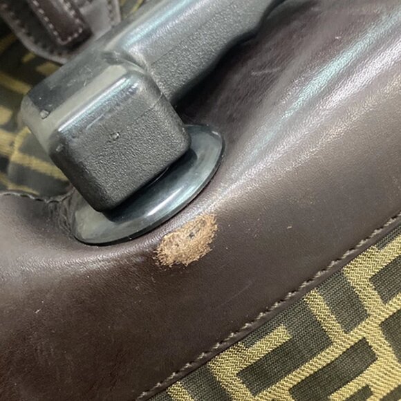 FENDI Zucca Rolling Duffel Bag Trolley Case Canvas Leather Brown SHW 70KB650 - Picture 11 of 16